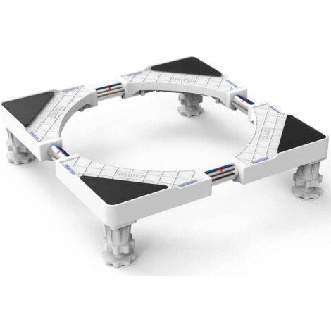 Base de soporte para lavadora, frigorífico, lavadora y secadora, longitud ajustable de 50 a 66 cm, capacidad de carga de 300 kg con reducción de ruido. (1/4)