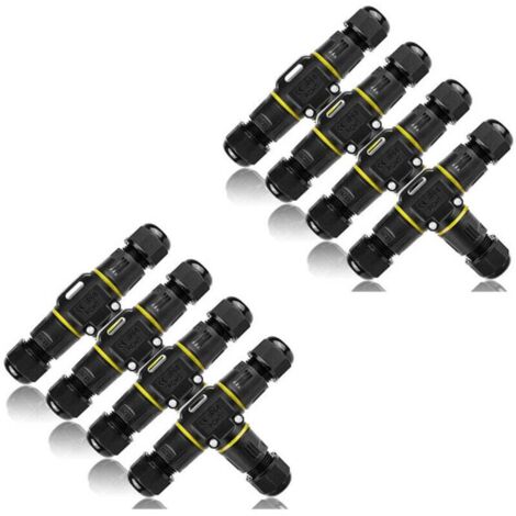 Conector en T estanco, 8 conectores de cable estancos IP68, caja de conexiones de 3 vías, para cables de 3 a 12 mm de diámetro,