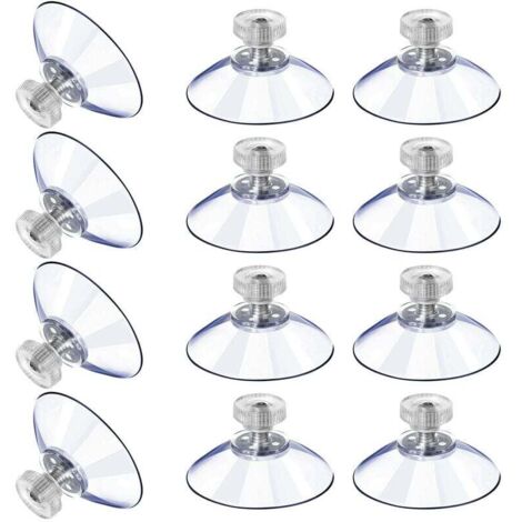 12 ventosas grandes de plástico transparente anticolisión, con tuercas metálicas, de PVC transparente sólido, con repuesto de tuercas (40M5-10)