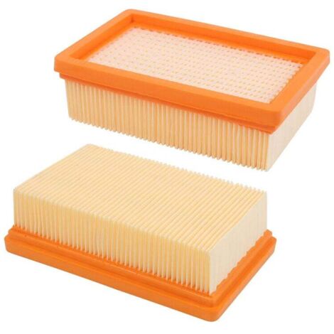 Juego de 2 filtros plisados planos de repuesto para aspiradoras en seco y húmedo Karcher MV4, MV5, MV6, WD4, WD5, WD6, WD4P, WD5P y WD6P. (1/4)