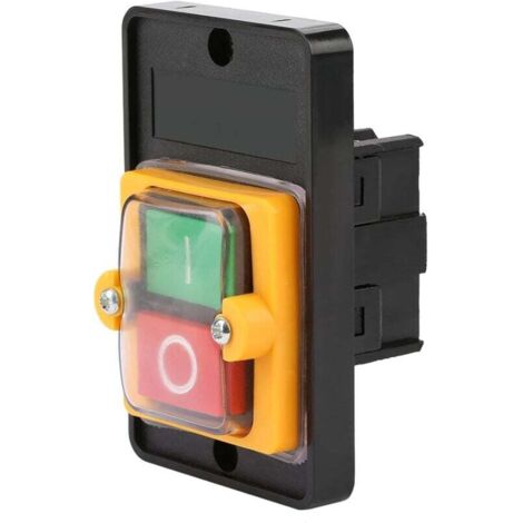 Interruptor pulsador para hormigonera, interruptor pulsador impermeable para máquina herramienta, interruptor pulsador impermeable CA 220 V/380 V 10 A (sin carcasa inferior)