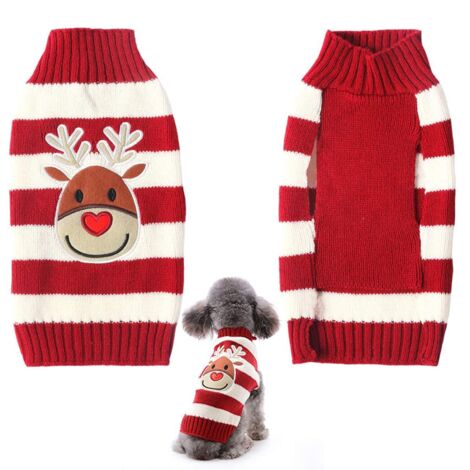 Suéteres navideños para mascotas: suéteres de invierno para perros, patrón navideño, abrigo de punto para perros pequeños, medianos, gatos y conejos, talla XL