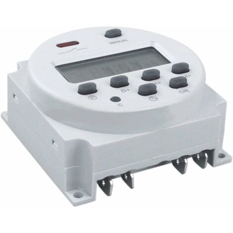 [NUNCA USADO] Temporizador digital CN101 de 12 V CC/CA, interruptor de relé programable con pantalla LCD para tomas de corriente, color blanco (1/3)