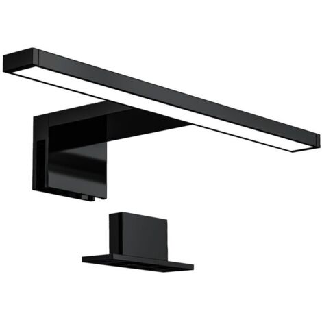 [NUNCA USADO] Lámpara LED para espejo, armario, pared de baño, luz blanca neutra (4000 Kelvin), 5 W, 650 lm, IP44, ancho 300 mm, color negro. (1/4)