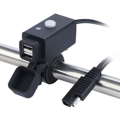 [NUNCA USADO] Cargador USB para motocicleta a prueba de agua con interruptor de 5 V, puertos duales, cargador para herramientas eléctricas, interruptor de encendido, puertos de carga inteligentes a pr (1/4)