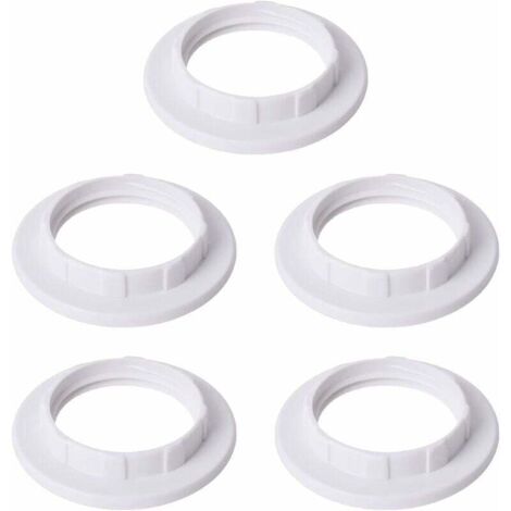 [NUNCA USADO] Anillo reductor E14 para pantallas de lámparas (5 unidades), placa adaptadora conversora blanca.