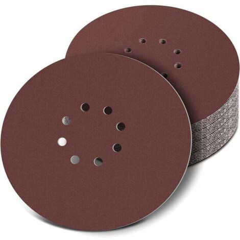 [NUNCA USADO] Disco de lijado de 225 mm, 30 discos abrasivos circulares, papel de lija de 8 agujeros, papel de lija para lijadora en seco/lijadora Jirafa (grano 120-240) (1/4)
