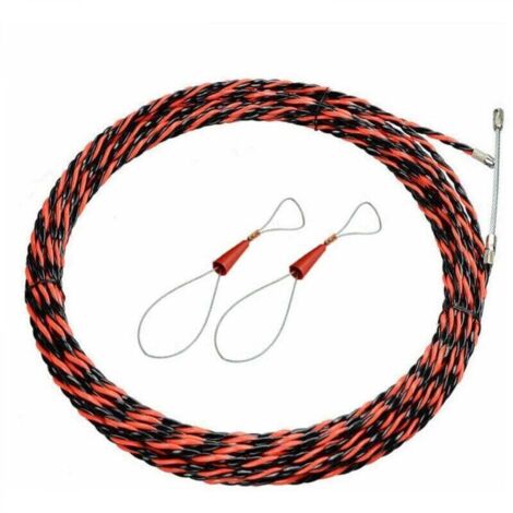 [NUNCA USADO] Aguja para tirar cables de electricista de 50 m, kit de 6 mm de diámetro, cable de extensión retráctil, aguja flexible de acero en espiral.