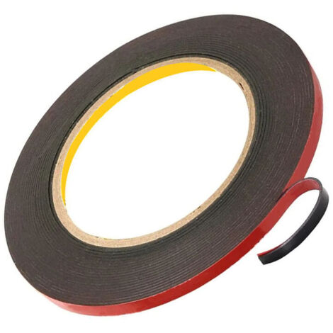 [NUNCA USADO] Cinta adhesiva de doble cara extrafuerte de 3 m x 5 mm, negra, impermeable, resistente a altas temperaturas, para uso en interiores y exteriores (2 unidades)
