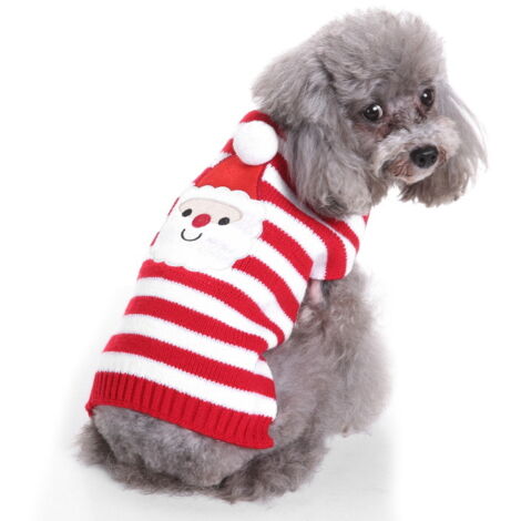 [NUNCA USADO] Suéteres navideños para mascotas: suéteres de invierno para perros, patrón navideño, abrigo de punto para perros pequeños, medianos, gatos y conejos, talla XL