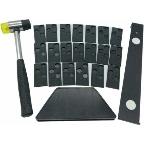 [NUNCA USADO] Kit de instalación para instalar pisos laminados de madera, incluye taco de impacto, herramienta de enclavamiento, mazo y 20 espaciadores. (1/4)