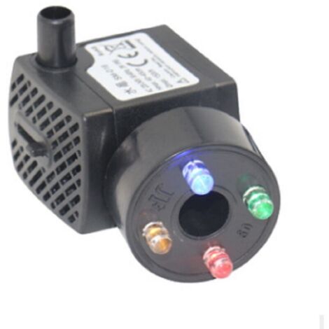 [NUNCA USADO] Bomba para acuario con 4 luces LED multicolor. Minibomba de agua, 300 l/h, resistente al fuego seco (48 horas). Bomba para acuarios, estanques, fuentes y jardines. Funcionamiento silenci (1/4)