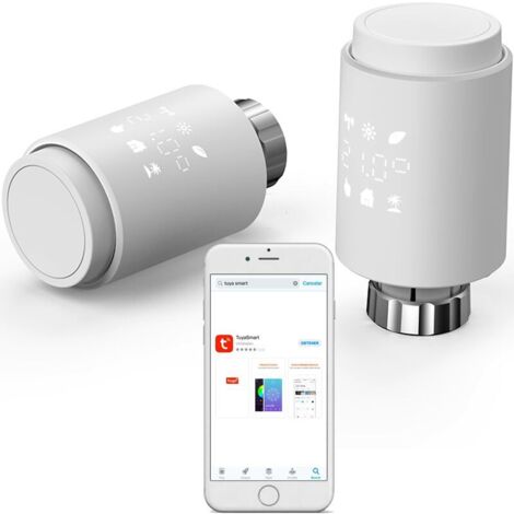 [NUNCA USADO] Termostato inteligente para radiador - Cabezal termostático inteligente programable compatible con Alexa, Asistente de Google, Tuya Smart y Smart Life - Válvula inteligente fácil y práct