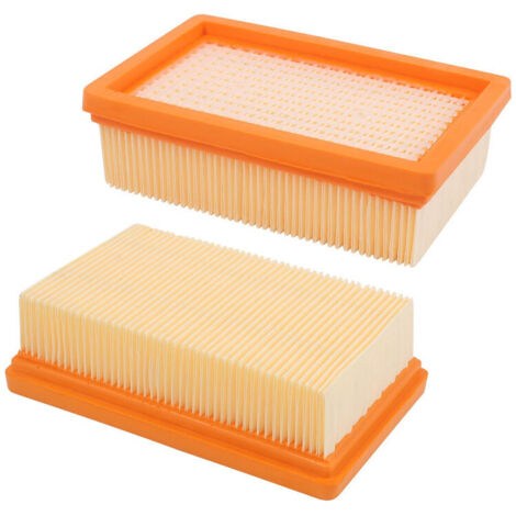 [NUNCA USADO] Juego de 2 filtros plisados planos de repuesto para aspiradoras en seco y húmedo Karcher MV4, MV5, MV6, WD4, WD5, WD6, WD4P, WD5P y WD6P. (1/4)