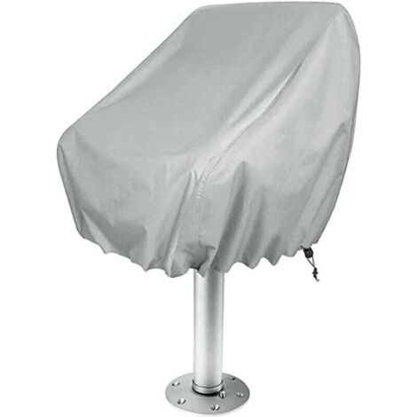 Funda para asiento de barco, funda protectora impermeable para silla de capitán, funda plateada para asiento marino, funda para asiento de barco, funda para asiento de pontón (1/4)