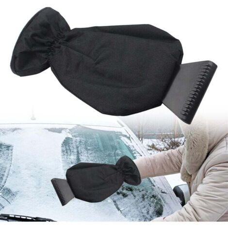 [NUNCA USADO] Raspador de ventanas con guante, raspador de hielo con guante, raspador de parabrisas, raspador de hielo profesional para coche, negro