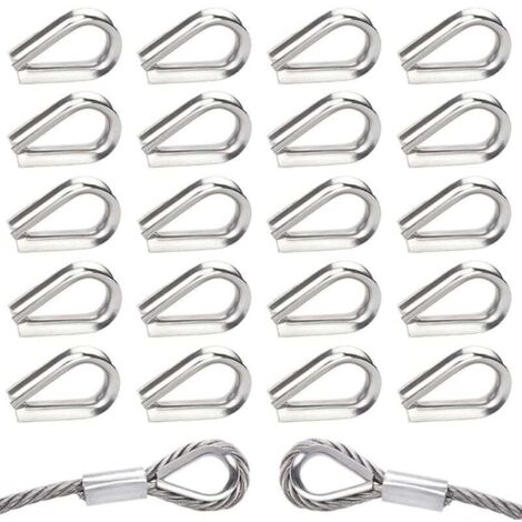 [NUNCA USADO] 40 terminales de cable de acero inoxidable 304 M5, terminales en forma de corazón para cable de 5 mm (1/4)