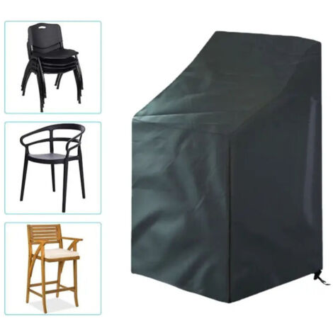 [NUNCA USADO] Funda para silla de jardín, tela Oxford antipolvo, apilable, 65 x 65 x 120/70 cm, para sillas apilables y de balcón. (1/4)