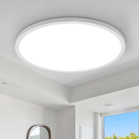 [NUNCA USADO] Lámpara de techo LED plana, redonda, 28 W, 2500 lm, luz blanca fría de 6000 K, ultrafina, para salón, baño, cocina, balcón, pasillo y sótano, Ø220 × 20 mm. (1/4)