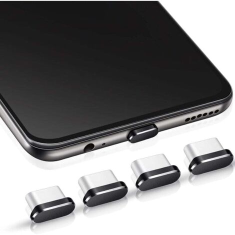 [NUNCA USADO] Tapa antipolvo USB C, cubierta antipolvo tipo C, protector de puerto negro (4 piezas) (1/4)
