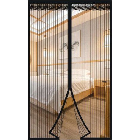 Mosquitera magnética para puerta de balcón, 90 x 200 cm, sin necesidad de taladrar, mosquitera, puertas con bisagras para patio o sala de estar. (1/4)