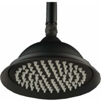 Cabezal de ducha retro, cabezal de ducha de lluvia redondo antiguo de 9 pulgadas, ducha de trompeta (negro)