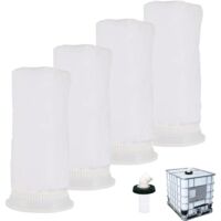 Filtros de nailon para IBC (4 unidades), repuesto para IBC, para tanque de agua de lluvia IBC de 1000 litros, lavables, con tapa de 163 mm