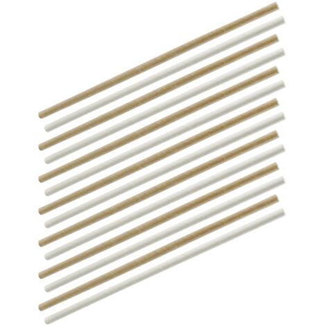 Fackelmann Lot De 40 Pailles En Papier Coudées 23 Cm – Blanc & Brun FSC, Écologiques Et Flexibles Pour Cocktails, Jus Et Sodas