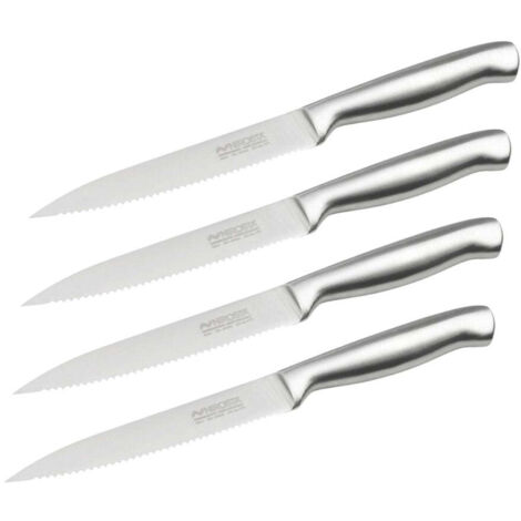 Ensemble de 4 Couteaux de cuisine professionnel 24 cm lame crantée Nirosta Star