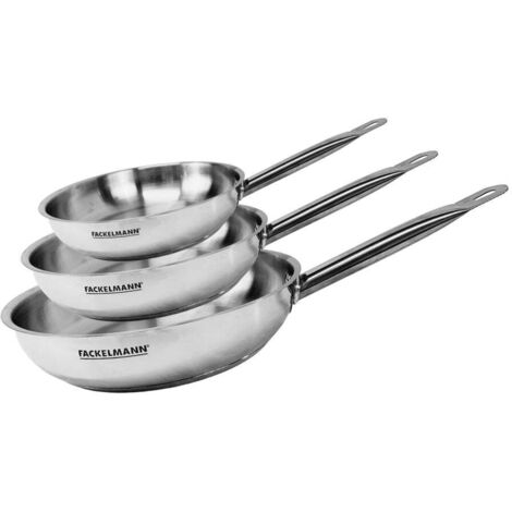 Set de 3 poêles 20 24 et 28 cm en inox Fackelmann Eterna