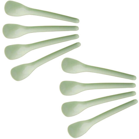 10 Pièces Cuillères à Œuf Porcelaine - Cuillères Café Thé Soupe Céramique Blanche 12cm