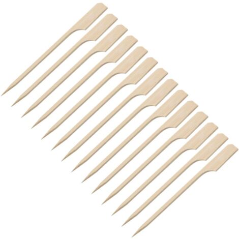 Hysagtek Lot de 400 Pics en Bambou Brochettes en bambou en Bois 9 CM Piques à Brochettes Convient à pour Apéritif Cocktails Amuse-Bouches Fruits Sandwichs Collations Barbecue