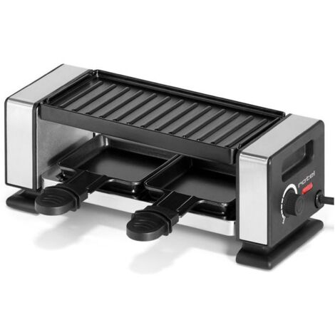 Appareil à Raclette Voohek 700W - 3 Spatules + Poêlons & Grille BBQ - Noir