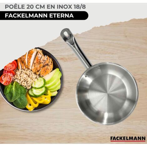 Fackelmann Couvercle Verre 20 Cm – Résistant Chaleur +150°C, Poignée Bakélite, Valve Vapeur, Universel Poêles Fackelmann