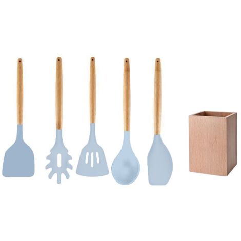 Set Rétro 10 Pièces Ustensiles Cuisine En Bois – Vintage 1970, Avec Coquetiers Et Salière