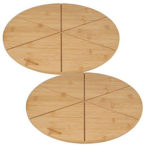 Ensemble de 2 Planches à pizza avec rainures de coupe, Ø 32 cm (1/5)