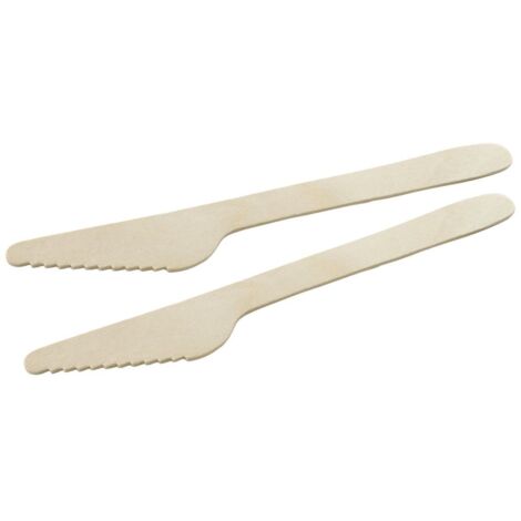 Lot De 1000 Couteaux Jetables En Bois De Bouleau Biodégradable Birchwood - Écologiques Pour Fêtes Et Pique-Niques