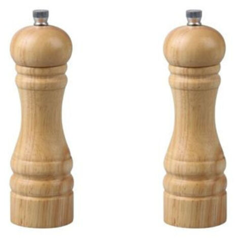 Ensemble de 2 Moulins à poivre manuel couleur bois 18 cm FM Professional Divers