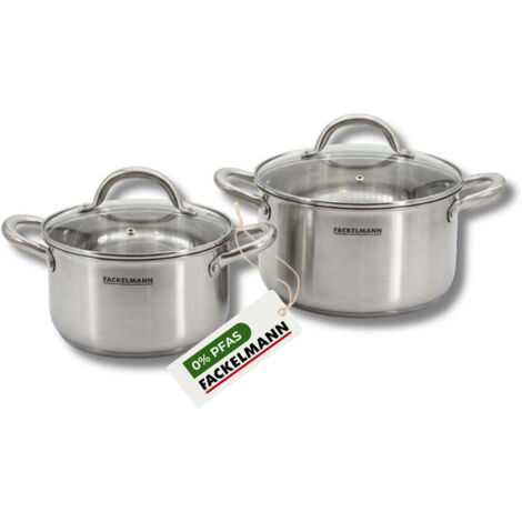 Set 2 Faitouts 20 et 24 cm inox 18/10 Triply Fackelmann Vita3