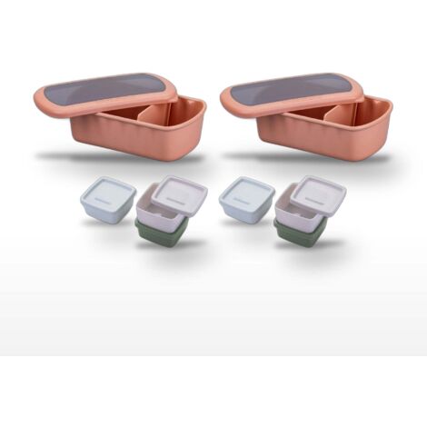 Lot 2 Lunchbox Terracotta 1L et Set 3 Boîtes à Sauce Fackelmann Storage (1/5)