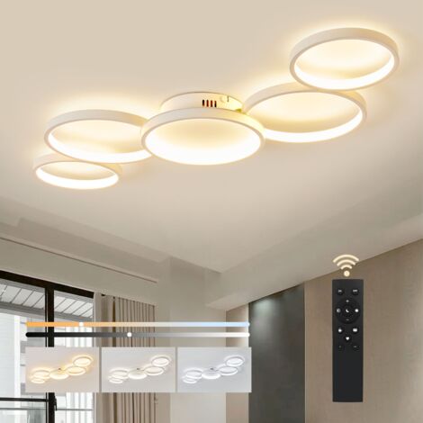 BAYHT Dimmable Ceiling Light with Remote Control, 50W LED Ceiling Lights Fixtures Brightness Adjustable, Modern Ceiling Lamp LED for Living Room Bedroom White