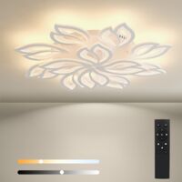 BAYHT Dimmable Ceiling Light with Remote Control, 84W LED Ceiling Lights Fixtures Brightness Adjustable, Modern Ceiling Lamp LED for Living Room Bedroom, 12 Leaves Floral Lamp Φ89cm