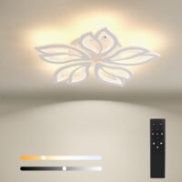 BAYHT Dimmable Ceiling Light with Remote Control, 31W LED Ceiling Lights Fixtures Brightness Adjustable, Modern Ceiling Lamp LED for Living Room Bedroom, 5 Leaves Floral Lamp Φ63cm