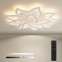 BAYHT Dimmable Ceiling Light with Remote Control, 63W LED Ceiling Lights Fixtures Brightness Adjustable, Modern Ceiling Lamp LED for Living Room Bedroom, 14 Petals Floral Lamp Φ95cm