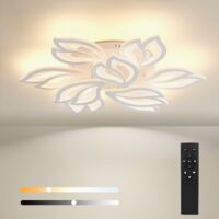 BAYHT Dimmable Ceiling Light with Remote Control, 63W LED Ceiling Lights Fixtures Brightness Adjustable, Modern Ceiling Lamp LED for Living Room Bedroom, 9 Leaves Floral Lamp Φ84cm