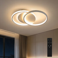 BAYHT Plafonnier à intensité variable avec télécommande, luminaires LED de 35 W à intensité variable, plafonnier LED moderne pour salon et chambre à coucher
