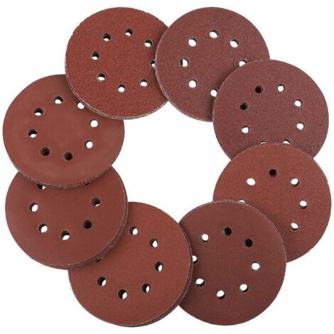 QUARKZMAN 8-teiliges Klett-Schleifvlies, Rund 100 Mm, Körnung 800–1000 – Für Metall, Holz, Kunststoff – Dunkelgrau