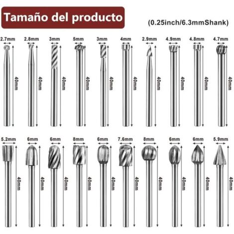 20-teiliges Hartmetallfräser-Set Für Dremel – W Produktbild-Vorschau 2