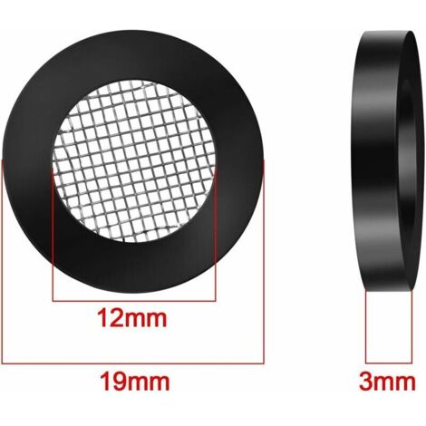 easyhaha 10 Stück Dichtung O-Ring Schlauchdichtung Flache Gummischeibe mit Filternetz for Wasserhahntülle 1/2 3/4 Gummidichtungen 40 Mesh (Color : 1I2 inch