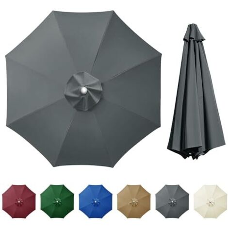 Ersatzbezug für 2 m, 2,5 m, 2,7 m, 3 m Sonnenschirm, 6/8 Rippen, Gartenschirmbezug, Ampelschirm-Segeltuch, Ersatzbezug für Hof, Garten, Strand, Pool